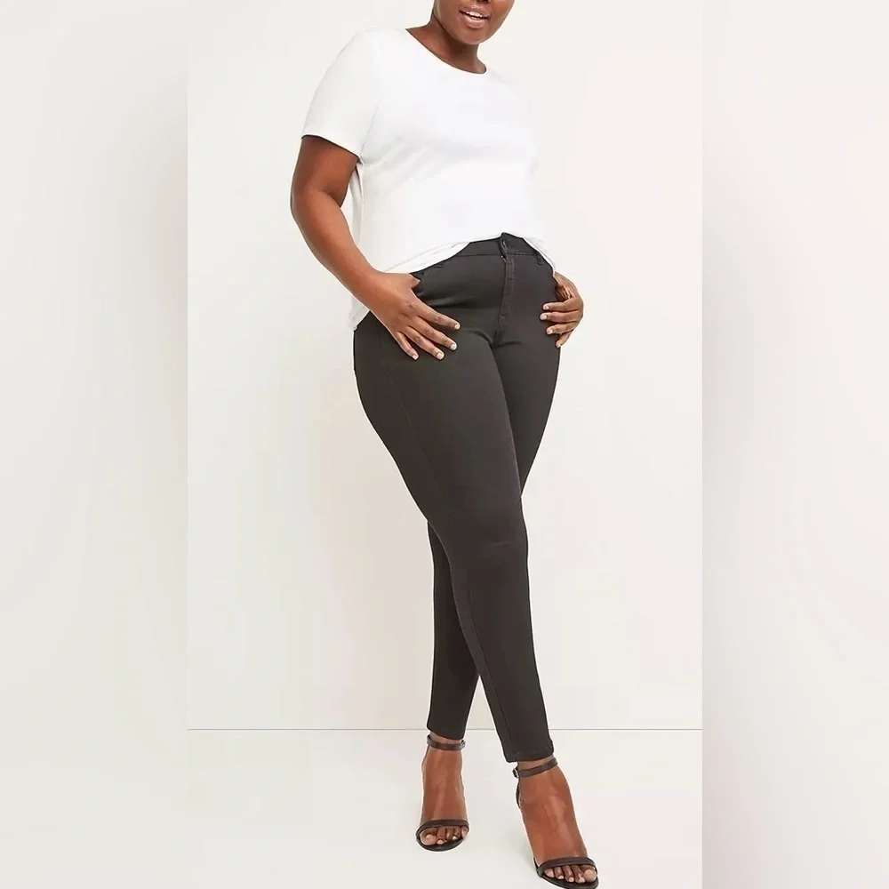 Lane Bryant Black Midrise Skinny Jeans